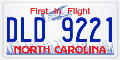 NC license plate DLD9221