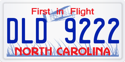 NC license plate DLD9222