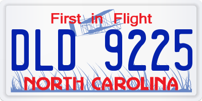NC license plate DLD9225