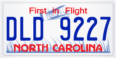 NC license plate DLD9227