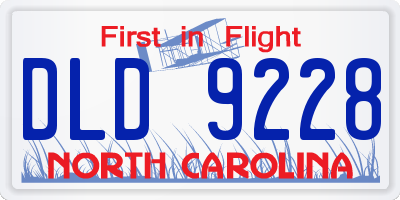 NC license plate DLD9228