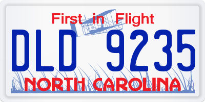 NC license plate DLD9235
