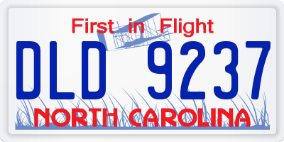 NC license plate DLD9237