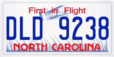 NC license plate DLD9238