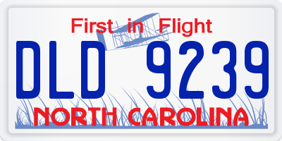 NC license plate DLD9239