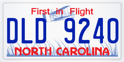 NC license plate DLD9240