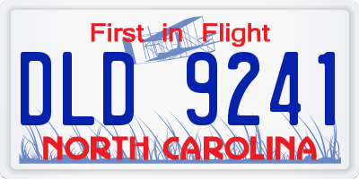 NC license plate DLD9241