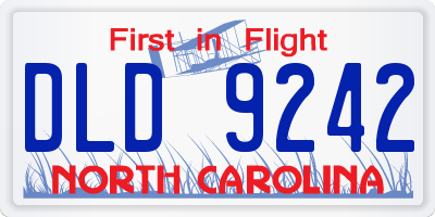 NC license plate DLD9242