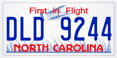 NC license plate DLD9244