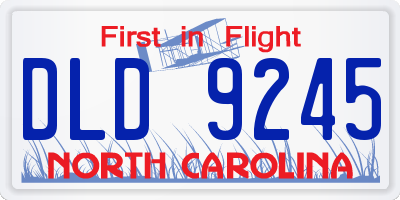 NC license plate DLD9245