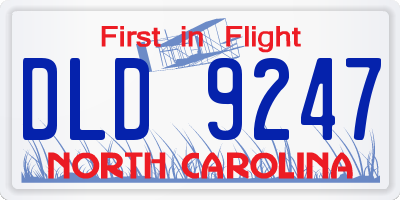 NC license plate DLD9247