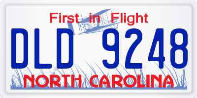 NC license plate DLD9248