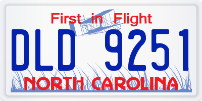 NC license plate DLD9251