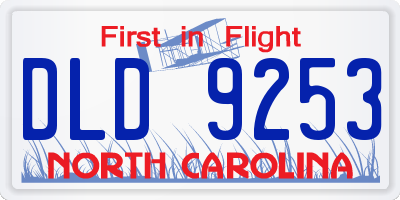 NC license plate DLD9253