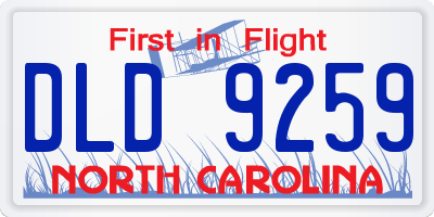 NC license plate DLD9259
