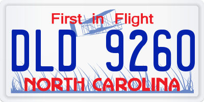 NC license plate DLD9260