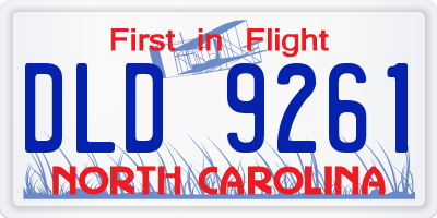 NC license plate DLD9261