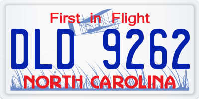 NC license plate DLD9262
