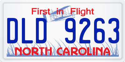 NC license plate DLD9263