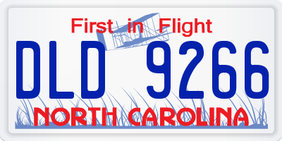 NC license plate DLD9266