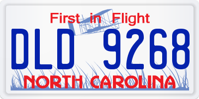 NC license plate DLD9268