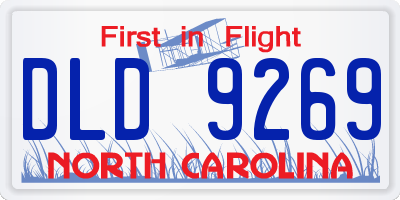 NC license plate DLD9269
