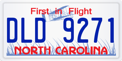NC license plate DLD9271