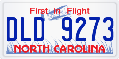 NC license plate DLD9273
