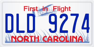 NC license plate DLD9274