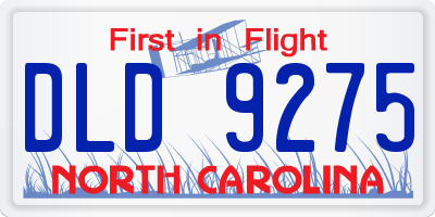NC license plate DLD9275