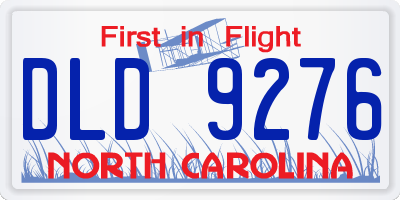 NC license plate DLD9276
