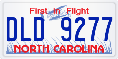 NC license plate DLD9277