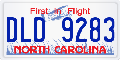 NC license plate DLD9283