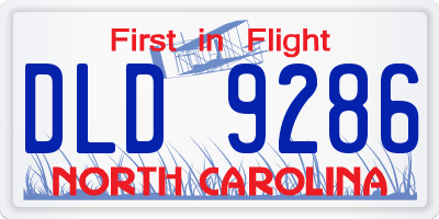 NC license plate DLD9286