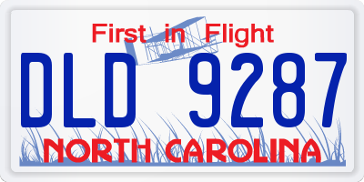 NC license plate DLD9287