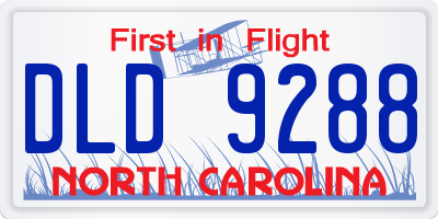 NC license plate DLD9288