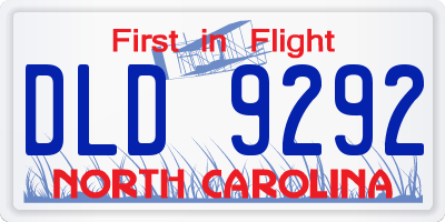 NC license plate DLD9292