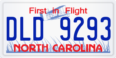 NC license plate DLD9293