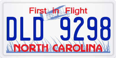 NC license plate DLD9298