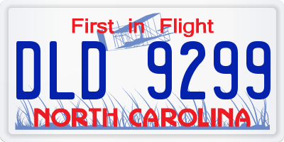 NC license plate DLD9299