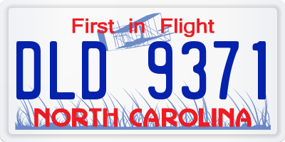 NC license plate DLD9371