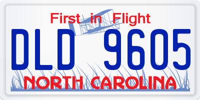 NC license plate DLD9605