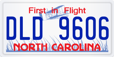 NC license plate DLD9606