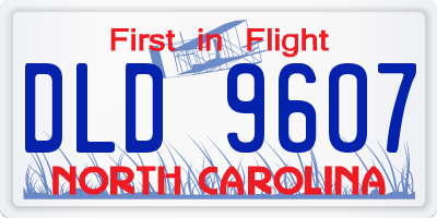 NC license plate DLD9607