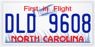 NC license plate DLD9608