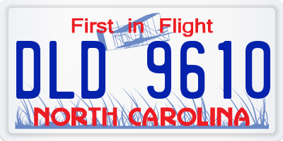 NC license plate DLD9610
