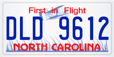 NC license plate DLD9612
