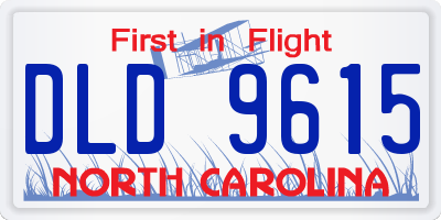 NC license plate DLD9615