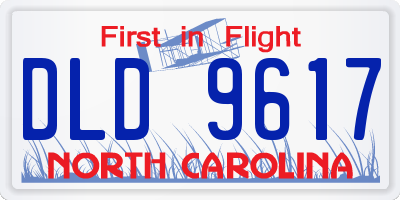 NC license plate DLD9617