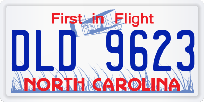 NC license plate DLD9623